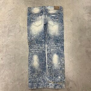 Vintage Affliction Distressed Black Denim Ace Jeans‎ size 34x32